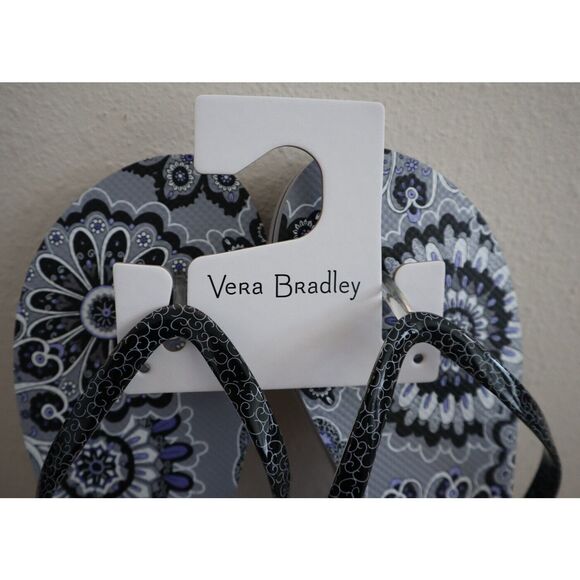 Vera Bradley 26184-16609L Women Sz Large 9-10 Gray Tranquil Medallion Flip Flops - Picture 3 of 5